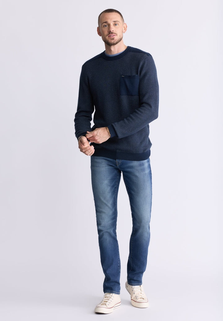 Translation missing: en.Buffalo David Men's William Knit Pullover Crewneck Sweater - Midnight Blue-2XL