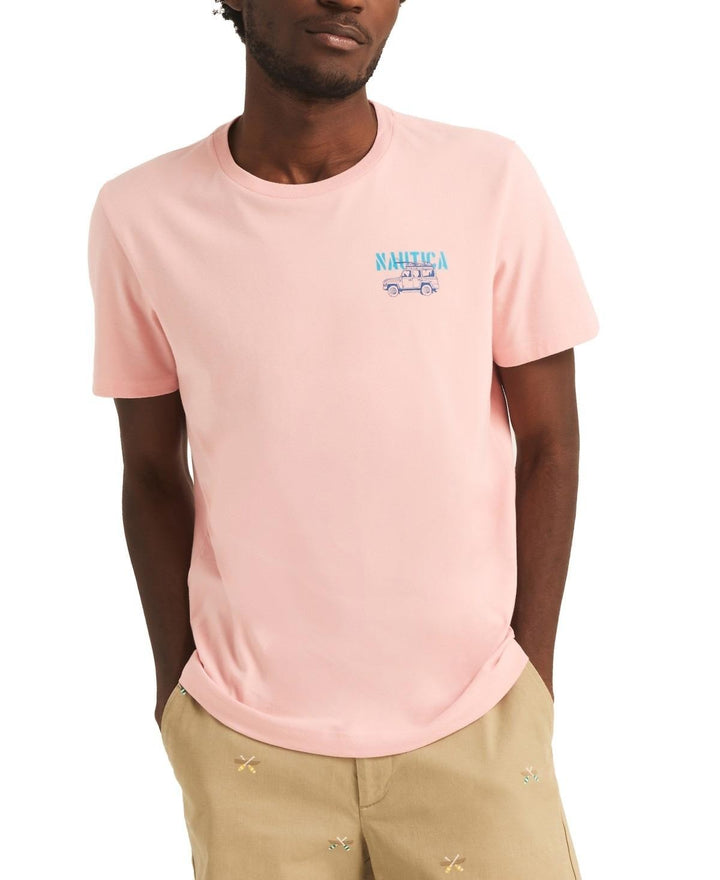 Translation missing: en.Nautica Men's 'Remotely Working' Crewneck Back Graphic Tee - Pale Orchid-XL