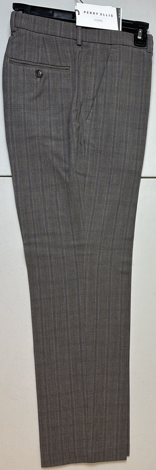 Translation missing: en.Perry Ellis Portfolio Mens Slim-Fit Flat Front Dress Pants-Mushroom Grey-32x32