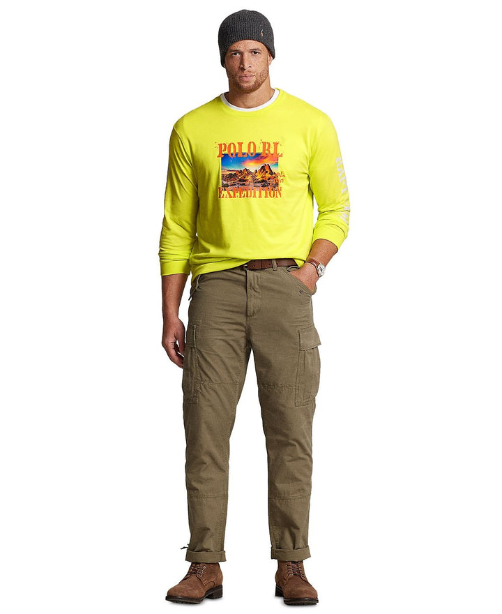 Translation missing: en.Polo Ralph Lauren Mens Big Tall Logo Voyager L/S T-Shirt Laser Yellow-Size XLT