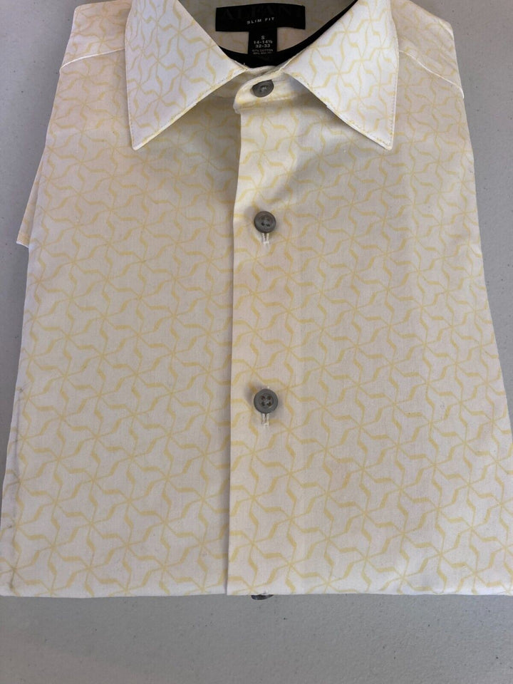 Translation missing: en.Alfani Men's Slim Fit 2-Way Stretch Performance Dress Shirt in Yellow-14-14.5 32