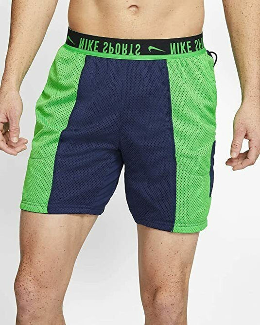 Translation missing: en.Nike Men's Project X Reversable Loose Fit Training Knit Shorts in Navy/Green-XL