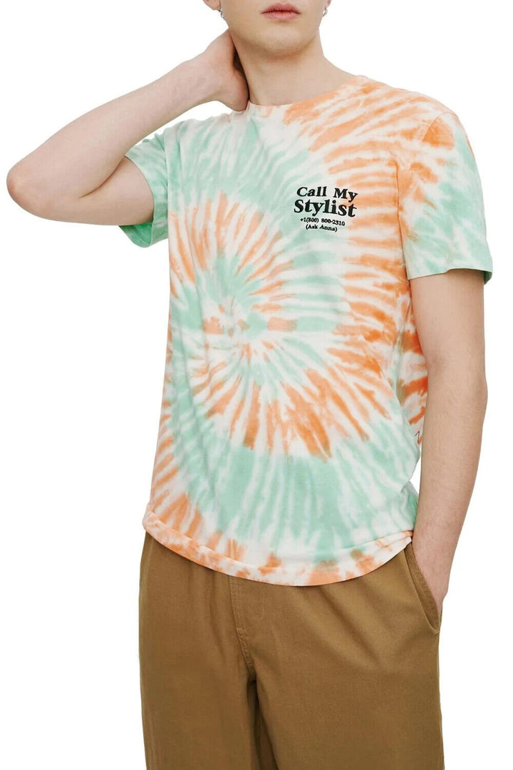 Translation missing: en.Eleven Paris Men's Call My Stylist TieDye T-Shirt in Subtle Green Tie Dye-Size M