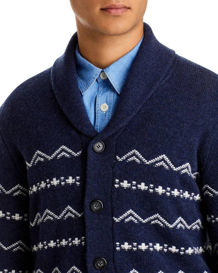 Translation missing: en.Major Department Store Designer Reg Fit Merino Wool Cardigan in Indigo Artic-S