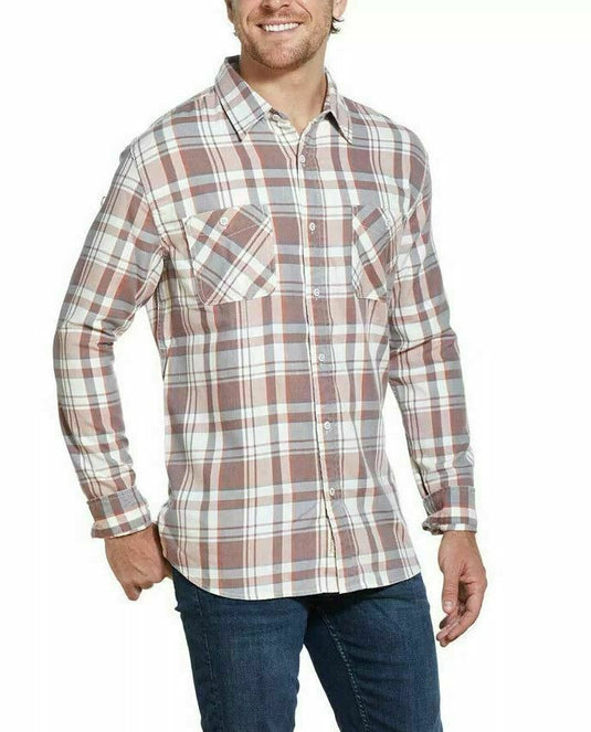 Translation missing: en.Weatherproof Vintage Men's Burnout Flannel Shirt Snow-Size Small