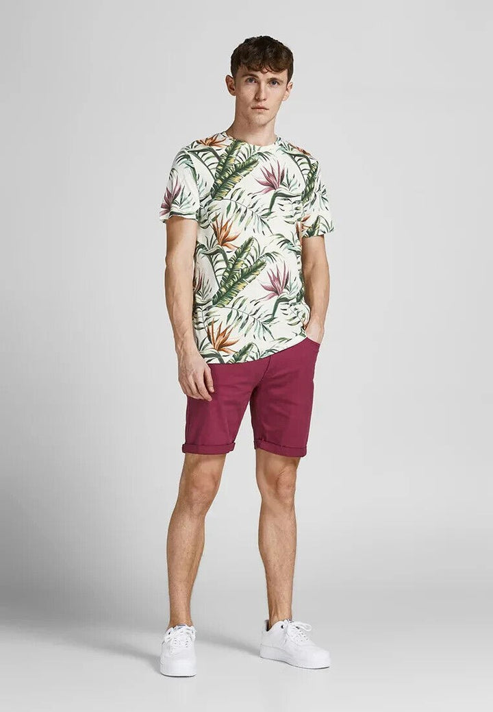 Translation missing: en.Jack &amp; Jones Men's Coastal Tropical-Print T-Shirt in Cloud Dancer-2XL