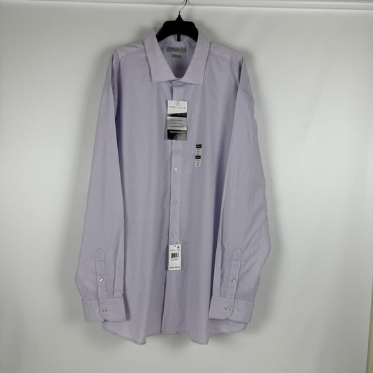 Translation missing: en.Perry Ellis Men's Modern-Fit Lux Twill Solid Dress Shirt - Purple -8-18.5 36/37