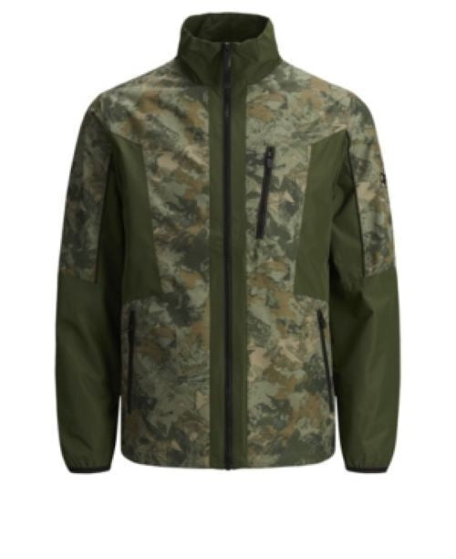 Translation missing: en.Jack &amp; Jones Men's Carson Lightweight Jacket Rifle Green Camo-Size Small