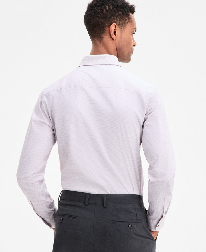 Translation missing: en.Alfani Men's Slim-Fit Temperature Regulating Geo Print Dress Shirt Lilac-15-15.5
