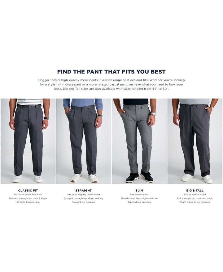 Translation missing: en.Haggar Men's Cool 18Pro Reg-Fit Expand Waist Pleated Dress Pants Dk Grey-44/32