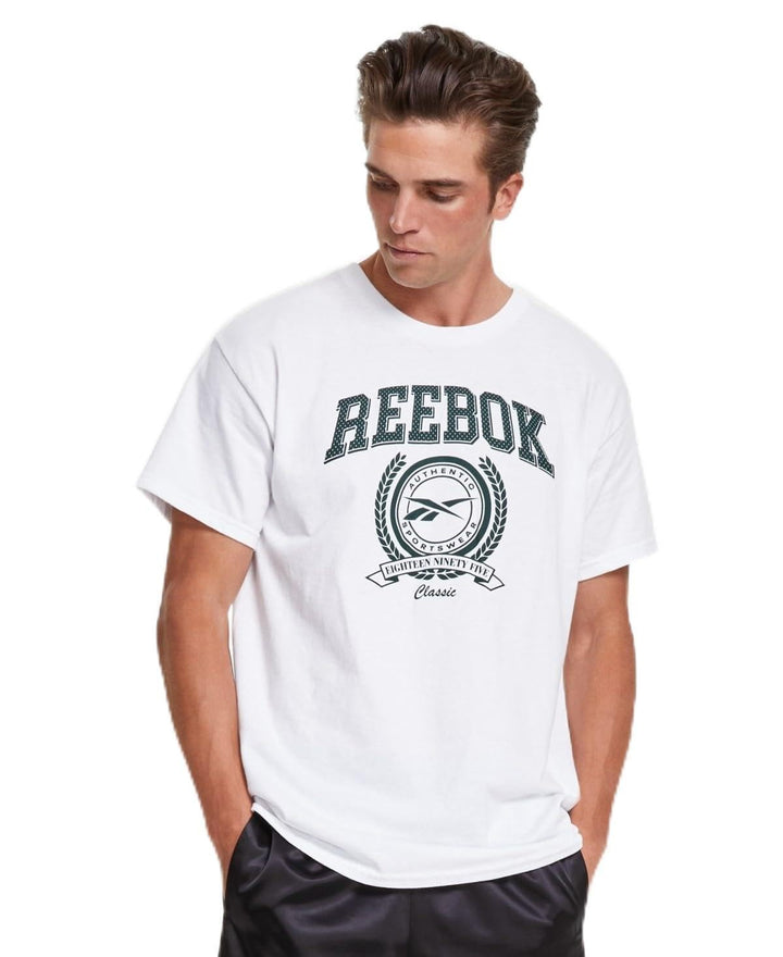Translation missing: en.Reebok Men's Logo Varsity Cotton T-Shirt - White-Size Medium