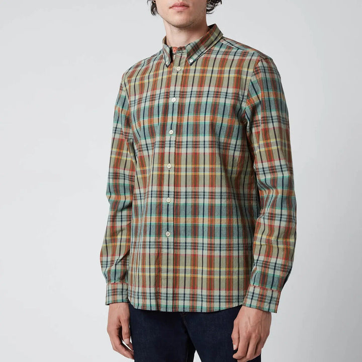 Translation missing: en.Ps Paul Smith Men's Plaid Regular Fit Button Down Shirt Multicolor-Size Small