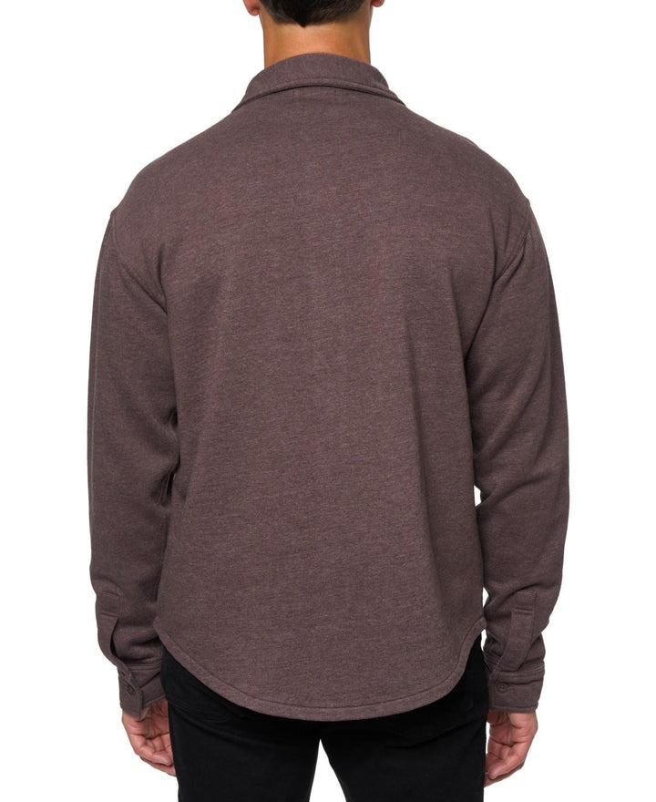 Translation missing: en.Lazer Men's Relaxed Fit Long Sleeve Burnt Fleece Shirt-Jacket Seal Brown-Small
