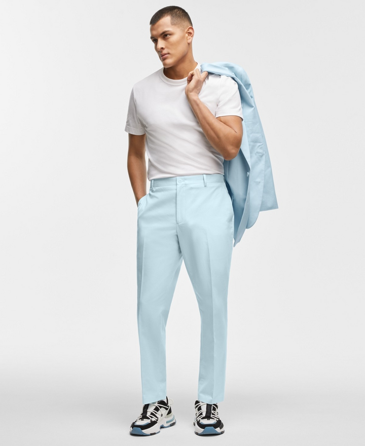 Translation missing: en.Mode of One Slim Fit Cotton-Linen Dress Pants Delicate Blue-30x30
