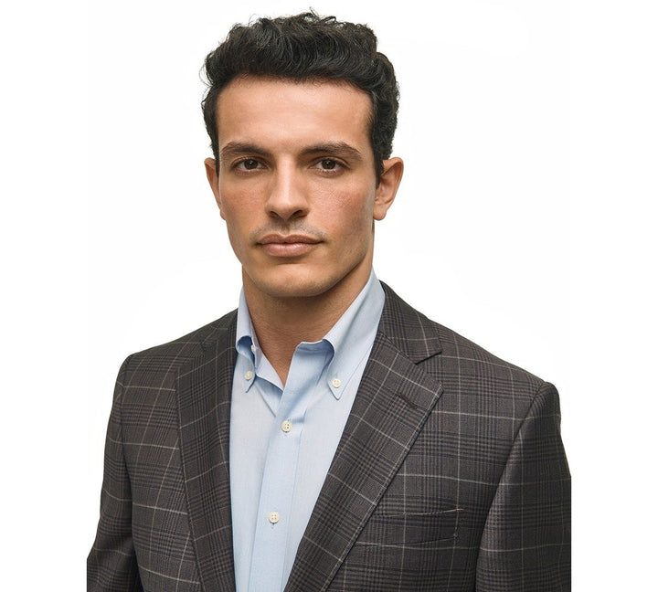 Translation missing: en.B by B by Brooks Brothers Mens Classic-Fit Wool Blend Sport Coat Brown Multi-44L