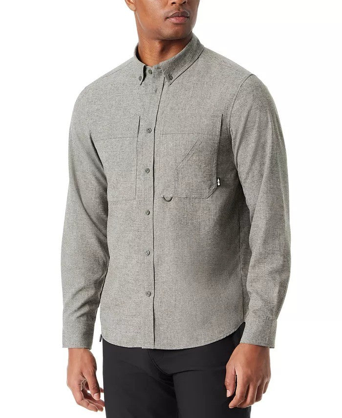 Translation missing: en.Bass Outdoor Flannel Shirt Men's Medium Deep Depths Green Classic Fit Heathered