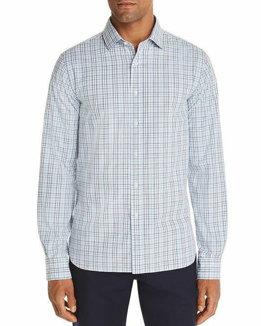 Translation missing: en.The Men's Store  Bi-Color Plaid Classic Fit Shirt Slate Blue-L
