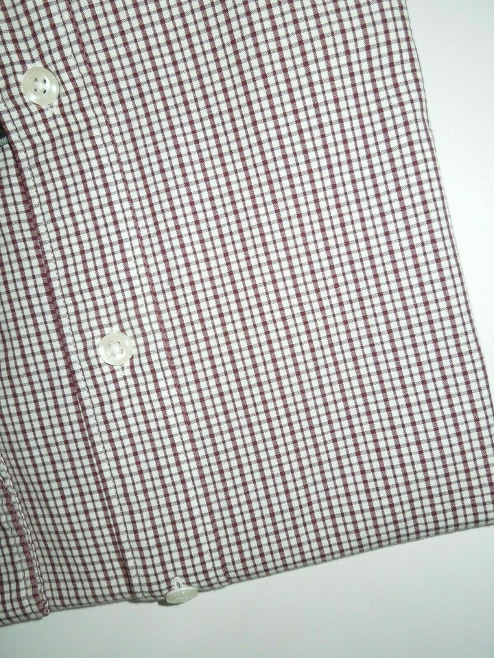 Translation missing: en.The Men's Store  Check-Print Classic Fit Shirt Burgundy-2XL