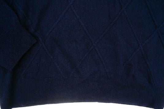 Translation missing: en.The Men's Store  Designer  Wool Twist Ribbed Cable-Knit Sweater Navy-XL