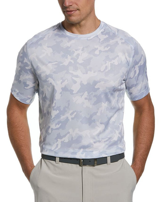 Translation missing: en.PGA Tour Mens Camo Print Performance T-Shirt Gray Dawn/Sunny Lime-Small