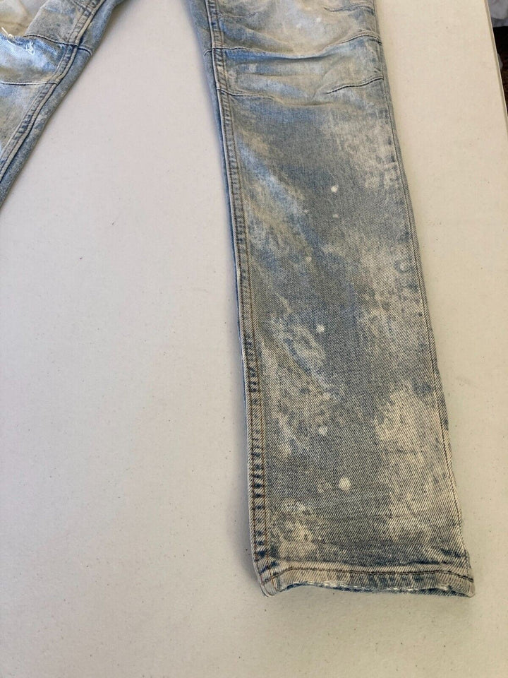 Translation missing: en.Hudson Men's Zack Skinny Fit Moto Biker Jeans In Mineral Blue-30/32