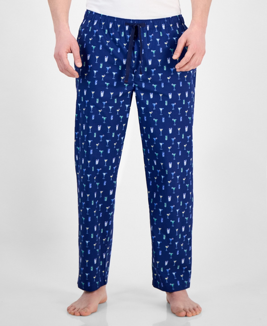 Translation missing: en.Club Room Men's Woven Beverage-Graphic Night Cap Pajama Pants Navy-Medium
