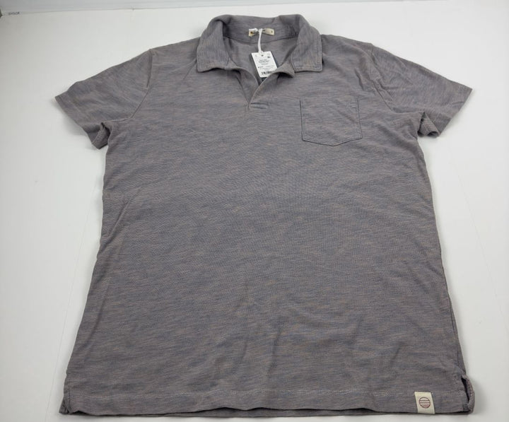 Translation missing: en.Marine Layer Mens Short Sleeve Space Dye Polo Navy Pink-Small