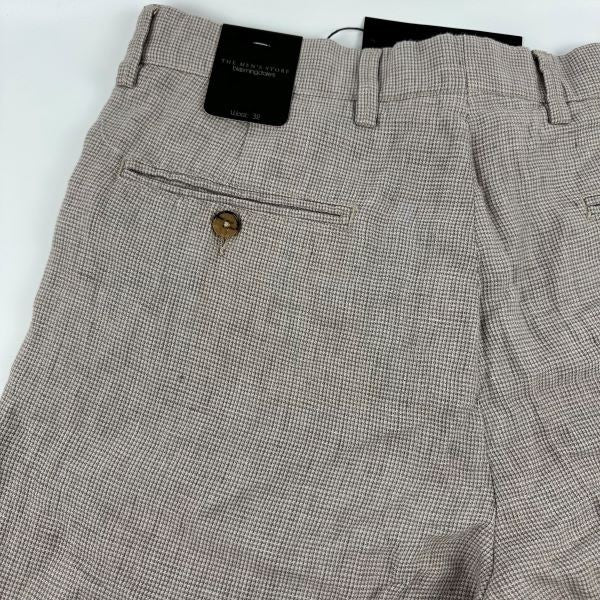 Translation missing: en.The Men's Store at Major Dept Store Linen Micro-Houndstooth Sport Shorts Tan-32