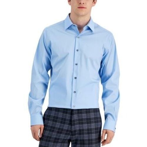 Translation missing: en.Alfani Men's Slim Fit Stain Resistant Dress Shirt Sky Sail Blue-14-14.5 32/33