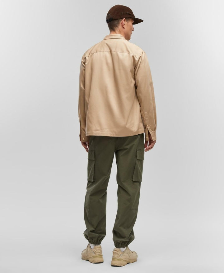 Translation missing: en.Mode of One Men's Relaxed-Fit Button-up Woven Shirt Cinnamon Brulee-XL