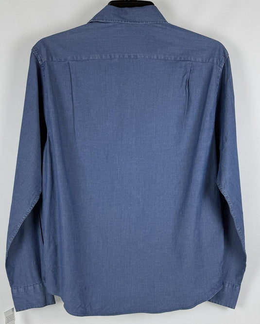 Translation missing: en.Tommy Hilfiger Men's Flex Reg Fit Washed Untucked Dress Shirt Blue-15-15.5 34/35