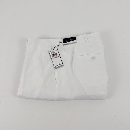 Translation missing: en.Perry Ellis Men's Linen Blend Solid Twill Pants - Bright White-40x30