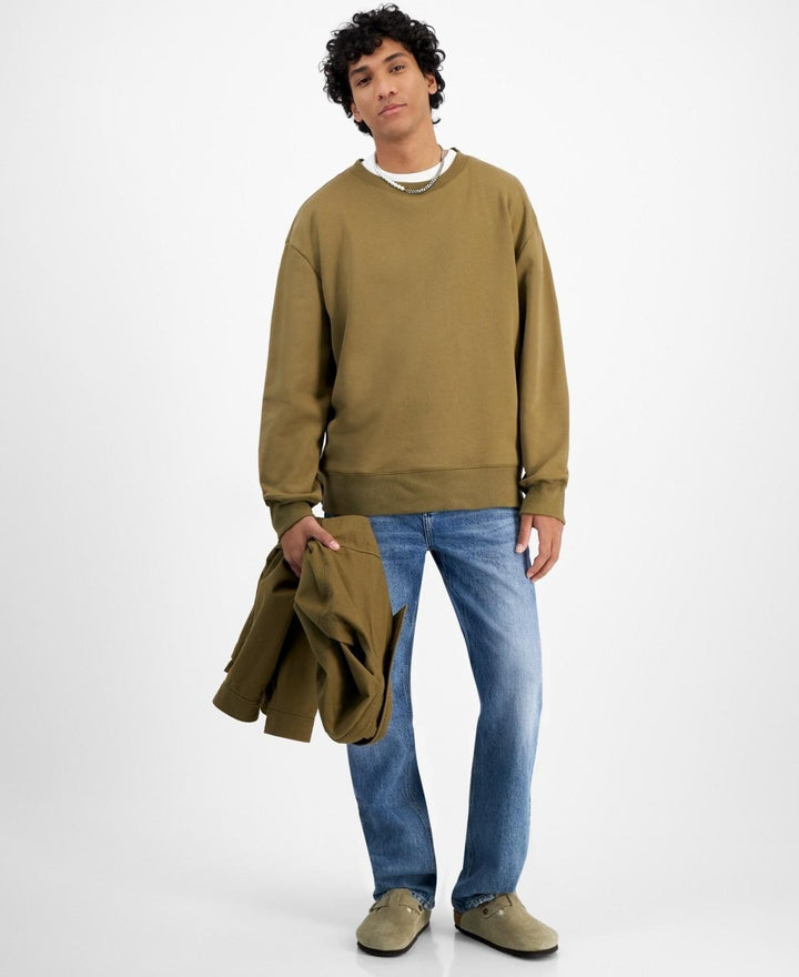 Translation missing: en.Mode of One Men's Relaxed-Fit Fleece Sweatshirt in Army Brown-XL
