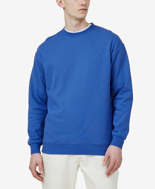 Translation missing: en.COTTON ON Mens Oversized Crew Neck Fleece Sweatshirt Royal Blue-Large