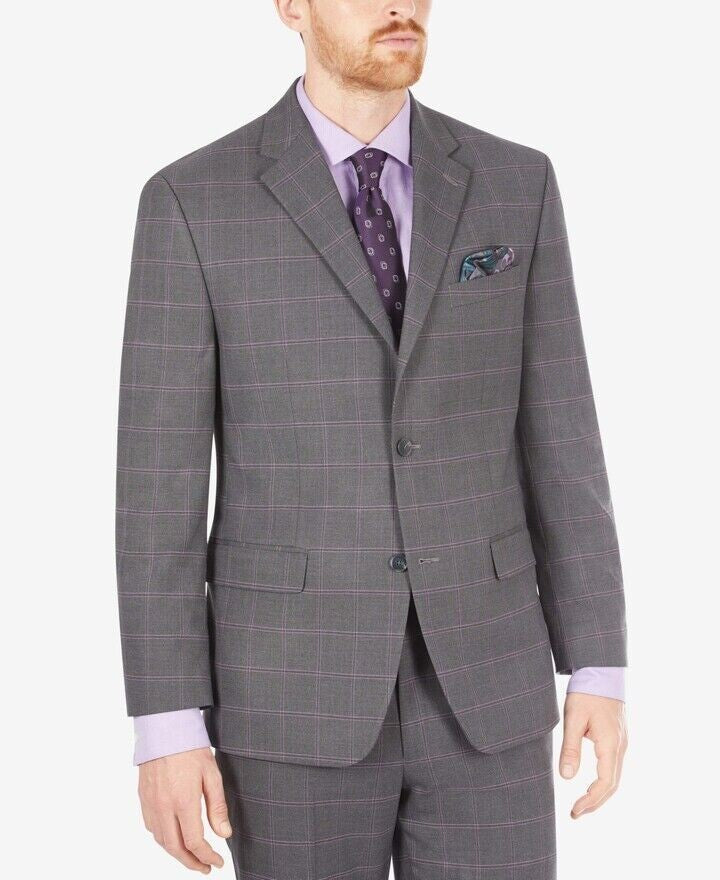 Translation missing: en.Sean John Msalisbury Men's Classic-Fit Check Suit Separate Jacket GreyPurple-38R