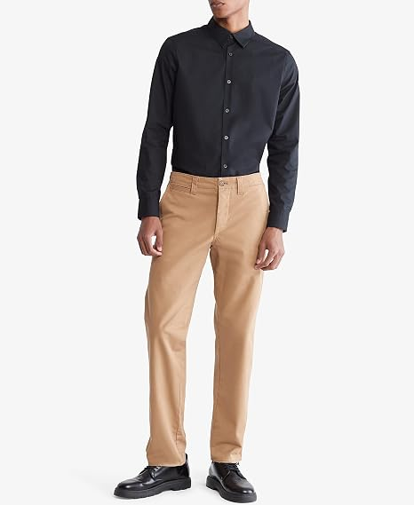 Translation missing: en.Calvin Klein Men's Slim-Fit Refined Button-Down Shirt Black Beauty-Large