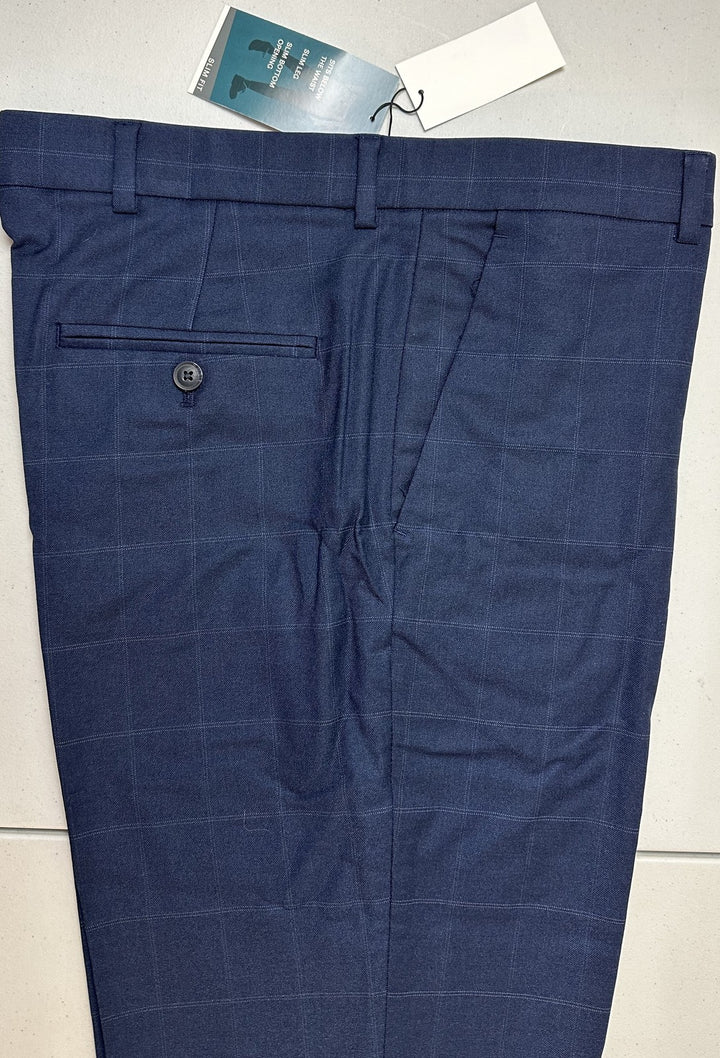 Translation missing: en.Perry Ellis Men's Slim-Fit Flat Front Dress Pants in Navy-33x32