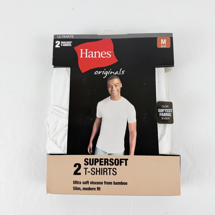 Translation missing: en.Hanes Originals Ultimate Men's T-Shirts, White, 2PK  SuperSoft Crewneck -Medium