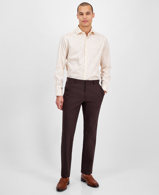 Translation missing: en.Bar III Dress Shirt 15-15.5 34/35 Peach Mult Men's Slim Fit Boboli Floral Print