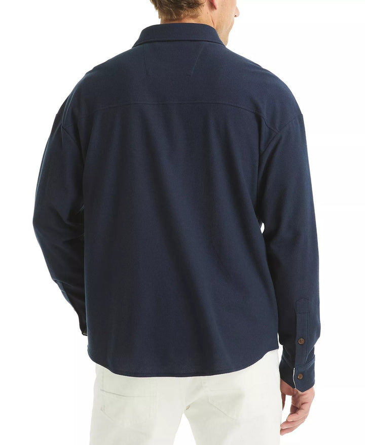 Translation missing: en.Nautica Long Sleeve Button Front Knit Shirt - NAVY SEAS - 2XL