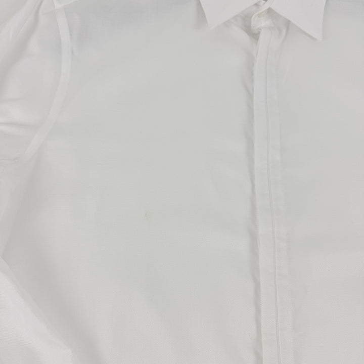 Translation missing: en.Calvin Klein Mens Dress Shirt Steel Stretch Slim Fit Covered Placket White-16