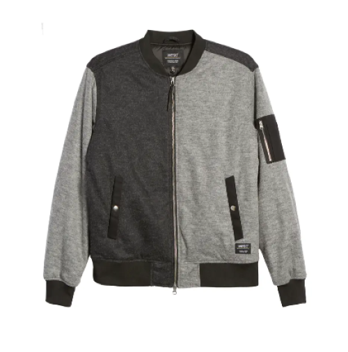 Translation missing: en.WeSC Men's Bomber Blocked Flannel Jacket Gray Multi Melange-Size Med
