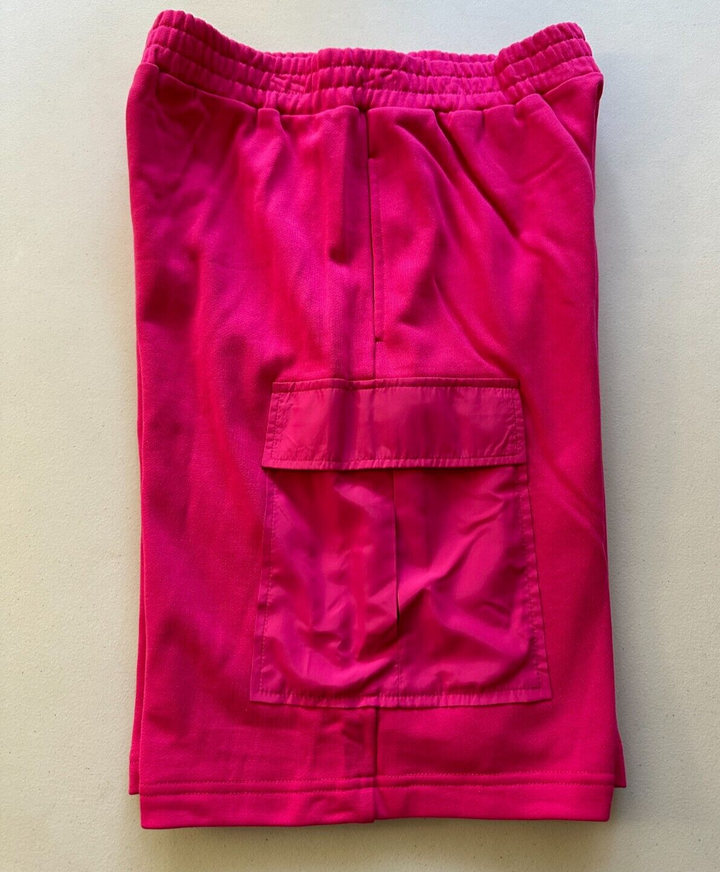 Translation missing: en.Royalty by Maluma Men's Relaxed-Fit Mixed-Media 9-1/2 Utility Shorts Fuchsia-Sm