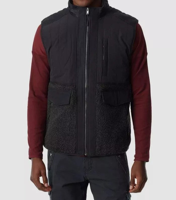 Translation missing: en.Bass Outdoor Men's Mixed Media Vest Jacket- Caviar-2XL