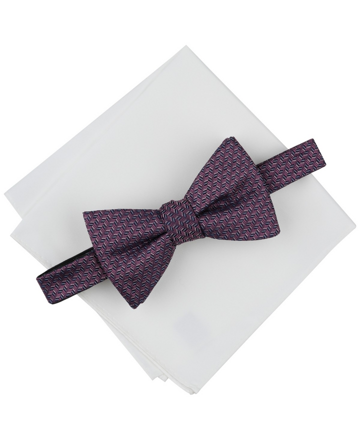 Translation missing: en.Alfani Men's Textured Bow Tie &amp; Pocket Square Set Wedding Formal Volume Pricing