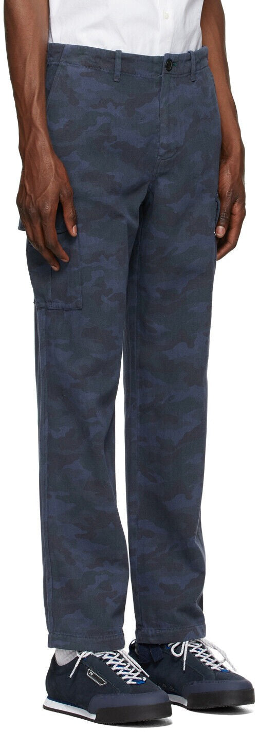 Translation missing: en.Ps Paul Smith Camo Print Military Cargo Pants in Blue Multi-Size 30x32
