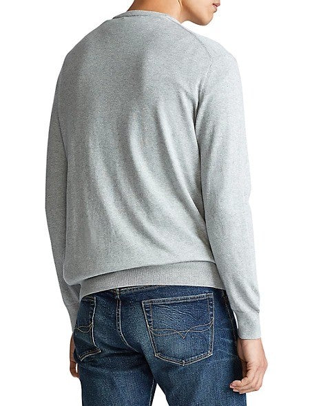 Translation missing: en.Polo Ralph Lauren Big and Tall V-Neck Pima Cotton Sweater Andover Heather-4XB