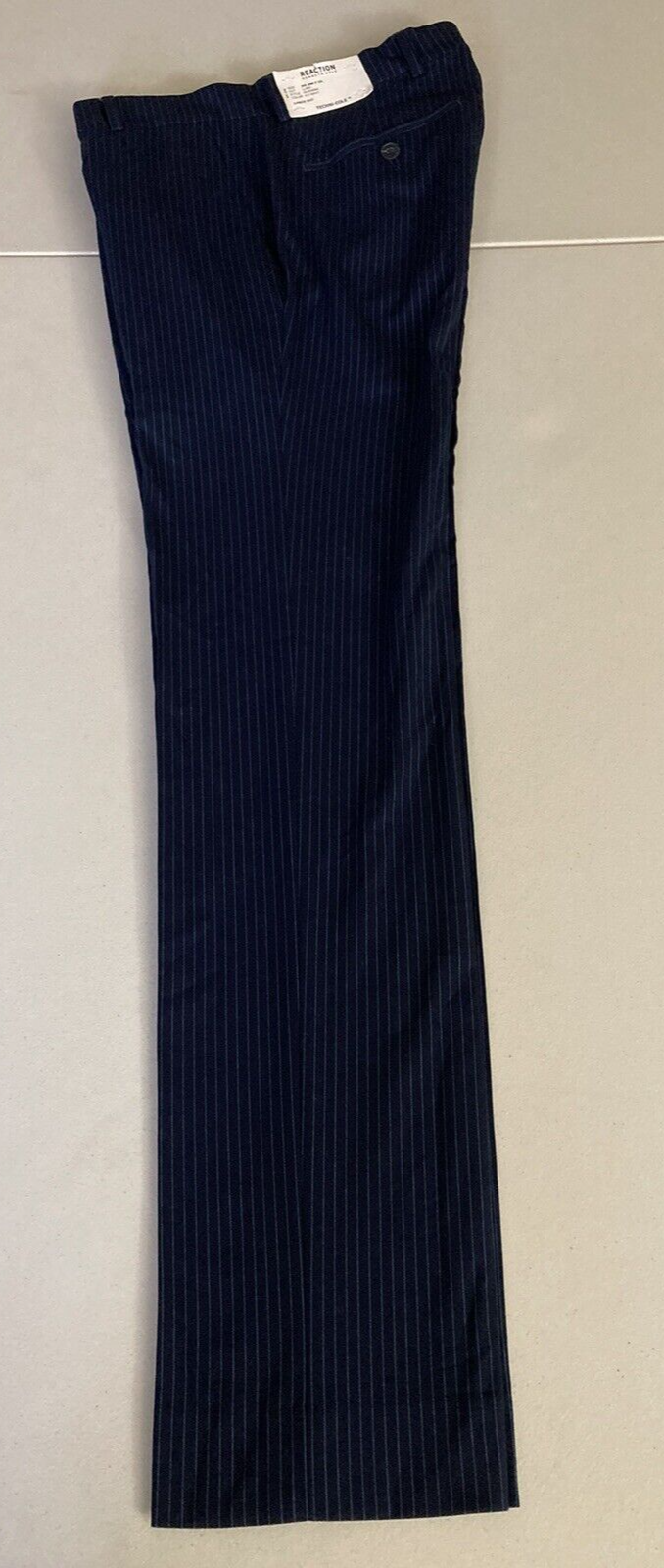 Translation missing: en.Kenneth Cole Reaction Techni Cole Men's Slim-Fit Striped Dress Pants Navy-29/32