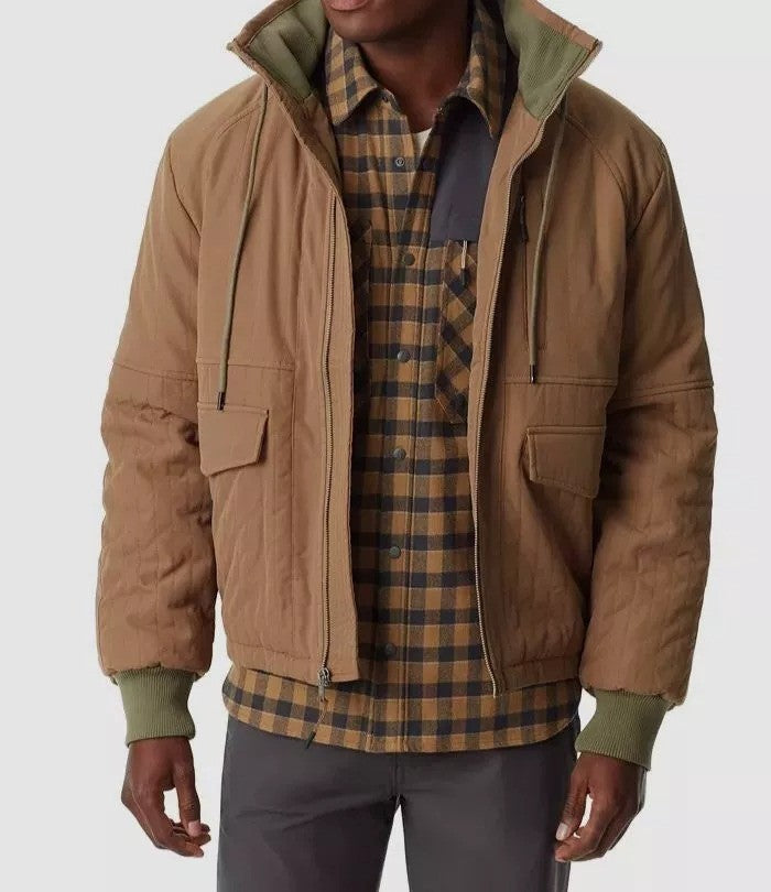 Translation missing: en.Bass Outdoor Men's Premium Quilted Bomber Jacket - Ermine Brown-2XL
