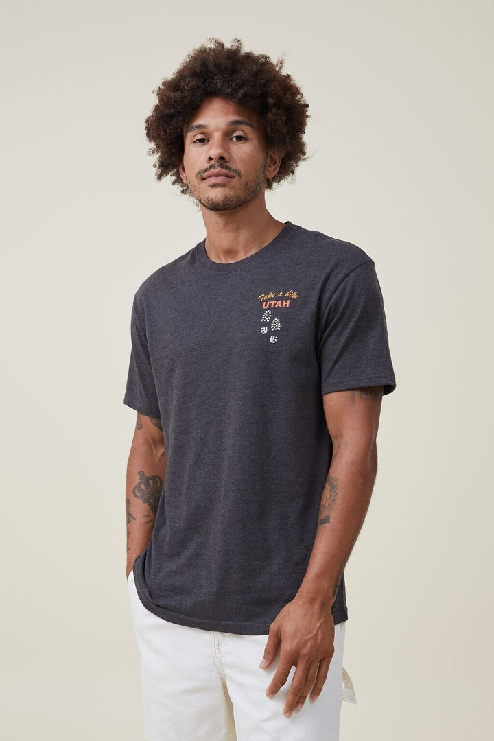 Translation missing: en.Cotton On Men's Loose Fit Souvenir T-shirt - Washed Black 'Take A Hike' - 2XL